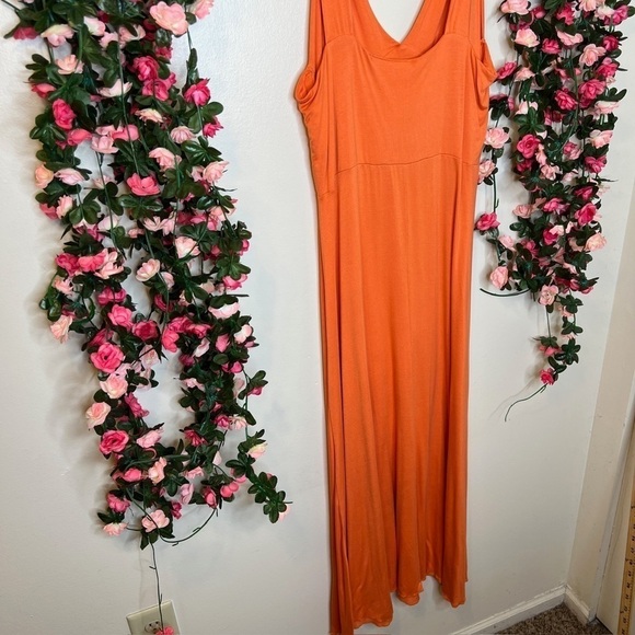 Spiegel Orange Spaghetti Strap V-Neck Dress Women’s Large Bodycon Party Bright - Picture 6 of 10